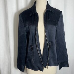 Vintage GTI 100% silk women’s size small silk black jacket